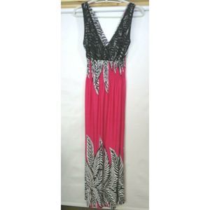 Maxi Dress by Ace Fashion size XL Pink and Black